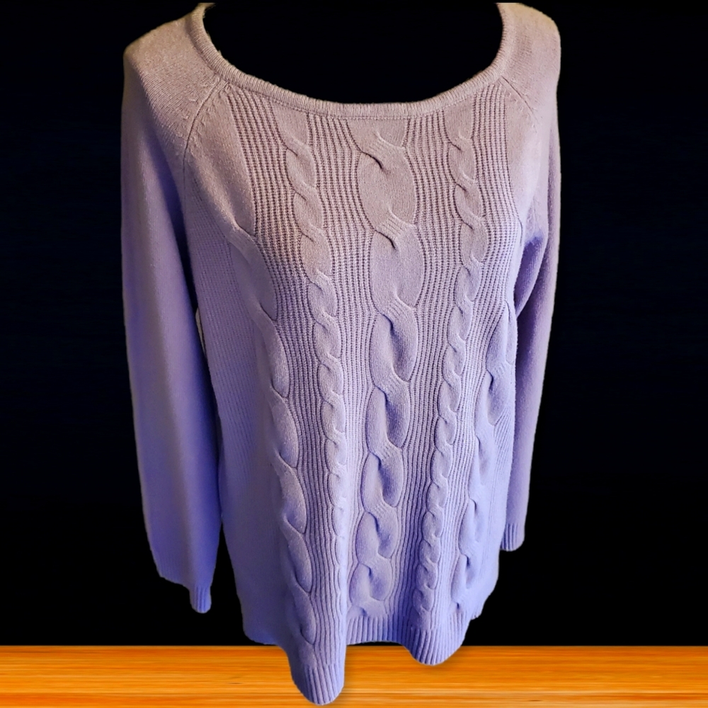 NWT Cyrus Lavender Mock Cable Comfy Sweater Sz XL